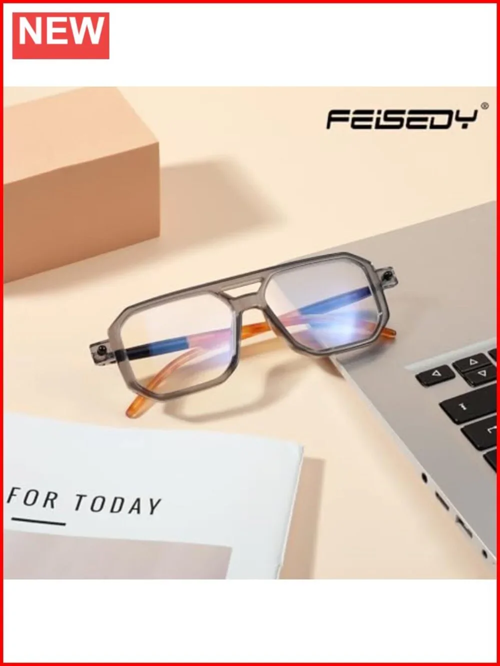 Blue Light Blocking Vintage Square Aviator Reading Glasses